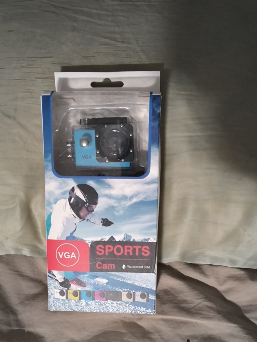 VGA Sports Action Camera — Blue Waterproof Digital Cam